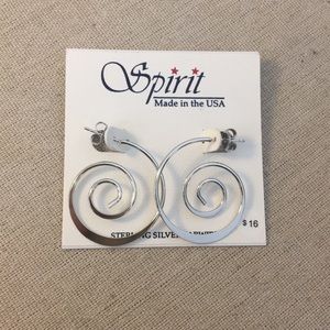 Sterling silver spiral earrings